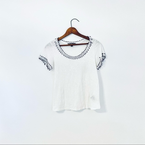 Elizabeth and James Tops - Elizabeth & James | safety pin plain white tee